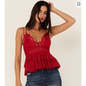 Free People Women’s Adella Cami Lace Ruffled Tank Top